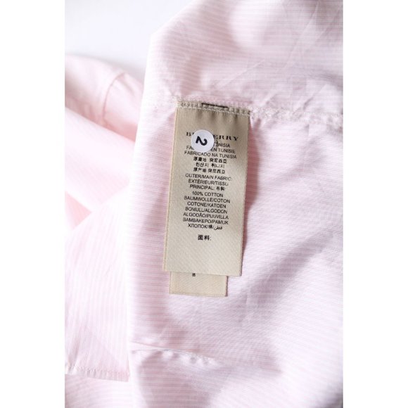 Burberry London Poplin Striped Button Up Men's Shirt City Pink Size 15.5 - Picture 7 of 8